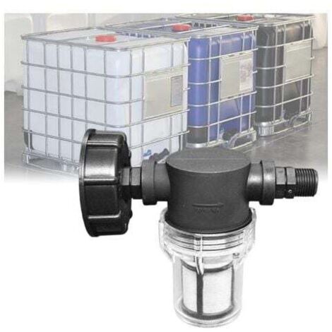 Robinet de raccordement pour réservoir ZVD-1000L, raccord de tuyau d'arrosage pour récupérateur d'eau de pluie avec fonction de filtration, adaptateur de réservoir d'eau IBC S60x6 (filetage extérieur (1/3)