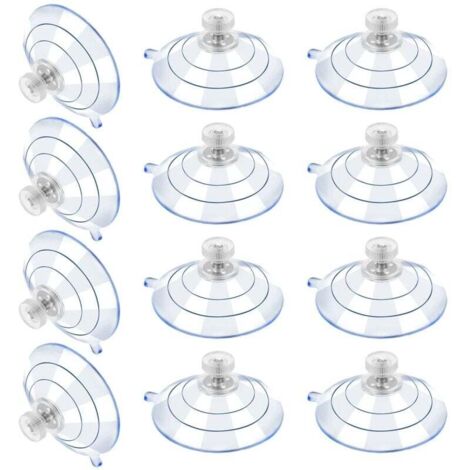 12 grandes ventouses, ventouses en plastique, ventouse anti-collision transparente, écrou à vis en caoutchouc, ventouse en métal, remplacement en PVC transparent solide avec écrou à vis (60M5-10) (1/4)