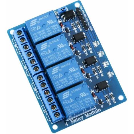 ZVD-Module Relais 5V DC 4 Canaux avec Optocoupleur 4-Channel Relay Module pour Mega 2560 1280 DSP Arm PIC AVR STM32 Raspberry Pi (1/4)