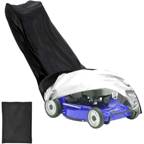 ZVD-Housse de Tondeuse à Gazon, Couverture Etanche Anti-Poussière Oxford 210D Avec Boucles, Cordon Serrage et Sac Rangement (193 x 64 x 112 cm) – Noir (1/4)