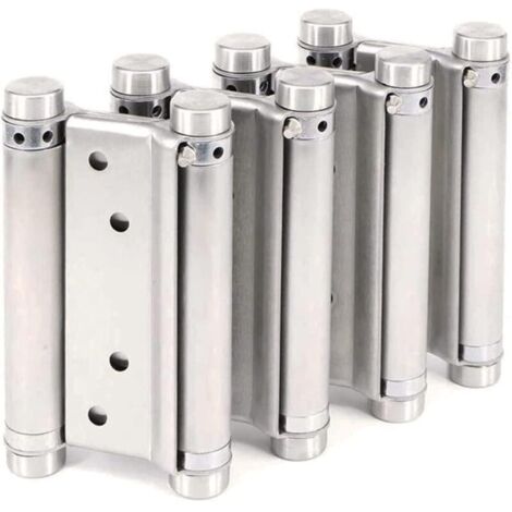 2 Paires de Charnières de Porte Battante de Saloon Café Comptoir Freegate à Double Action en Acier Inoxydable Réglable Parfait à Fermeture Automatique 125mm 5inch- (1/4)