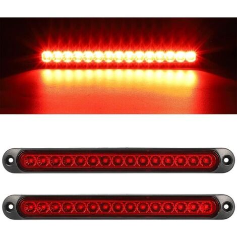 ZVD-Lot de 2 barres de feux arrière de frein de remorque 12-24 V 15 LED, feu arrière étanche, feu de conduite, camion tout-terrain, van, voiture, camping-car, UTV, ATV, lumière d'identification (1/4)