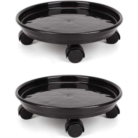 ZVD-2 Pcs Chariot Support de Plante avec 4 Roulettes Universelles pour Déplacer Facilement des Pots Lourds (1/4)