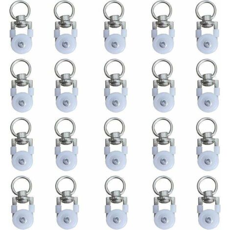 ZVD-20pcs Rouleaux de Rail de Rideaux,Rouleaux de Rail,Rouleaux de Tringle à Rideaux GlissièRes,Poulie Silencieuse,Rail de Rideaux FenêTre Double Rail Rouleau,pour Rails de Rideau de Windows (1/4)