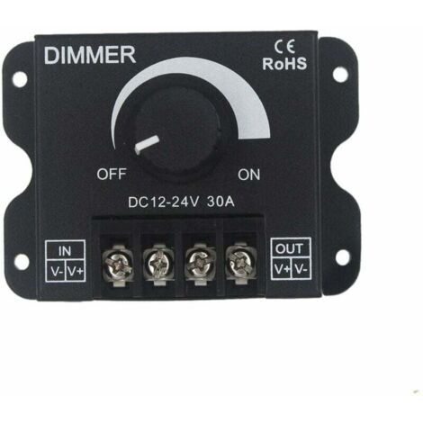 ZVD-LED Variateur contrôleur 12V 24V 30A PWM Gradateur 360W pour bandes LED Ou lumière LED (1/4)