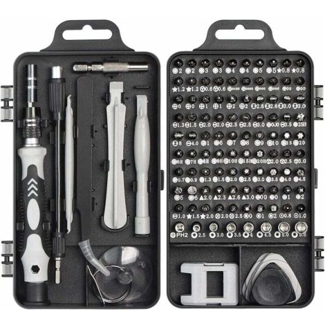 ZVD-Kit Tournevis de Précision, Faireach Jeu de Tournevis Outils de Réparation Professionnel 115 en 1 Set Tournevis Magnétique Multi-fonction pour Iphone Laptop Mac Montre Jouets Bijoux Lunettes Appar (1/4)