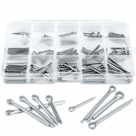 ZVD-Goupille Fendue 150 pièces Goupille de Verrouillage en Acier 304 Inoxydable Assortiment pour la Mécanique de Petits Réparation 15 Tailles Différentes (1/4)