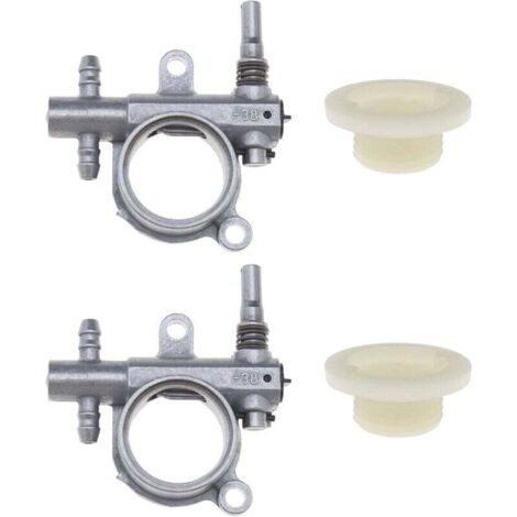 ZVD-Lot de 2 pompes à huile pour tronçonneuse avec engrenage à vis sans fin compatible avec tronçonneuse 25 CC/38 CC 2500/3800 pièces de rechange pour outils électriques d'extérieur (1/4)