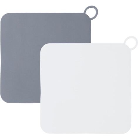 ZVD-4 Pièces Bouchons de Vidange en Silicone Anti-Odeur, 20×20cm Bouchon Douche Vidange, Universel Bouchon Evier, Protection de Drain de Silicone pour Cuisine, Buanderie et Salle de Bain (Blanc, Gris) (1/4)