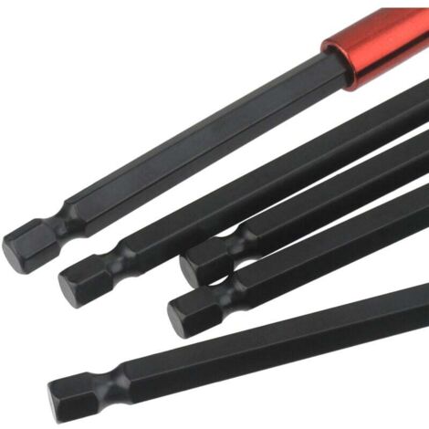 Lot De 5 Porte-embouts Magnétiques Avec Rallonges 50 à 300 Mm Hex 1/4