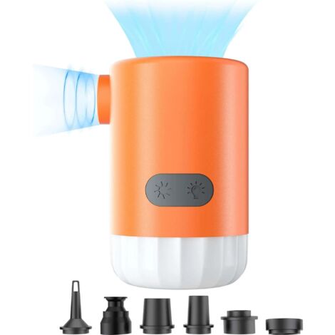 Mini pompe à air, pompe à air portable pour le gonflage, batteries 2000mAh2, mini pompe à air portable 5KPa avec lumière LED, pompe gonflable portable pour le camping, jouets de piscine à anneau de na (1/5)
