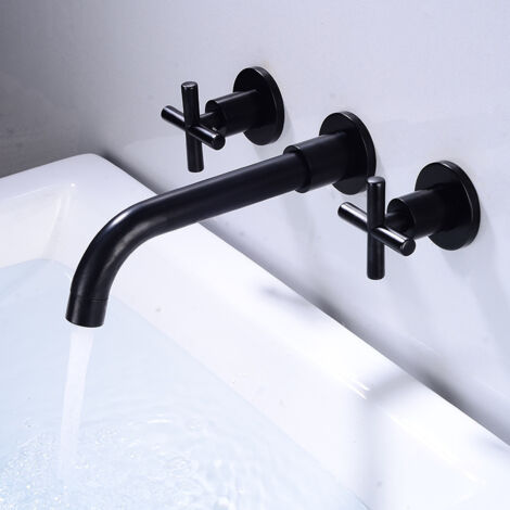 Robinet de Lavabo Encastré, Noir Mat (1/5)