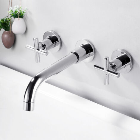 Robinet de Lavabo Encastré, Chromé (1/2)
