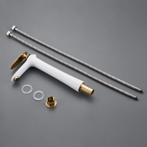 Robinet de lavabo noir AURALU - AURALUM - Col de cygne - Monotrou - Inox - 93,4