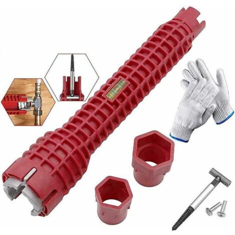 JRSHIRLEYLTD Clé De Robinet 8 En 1 - Outil Multifonction Robuste Pour Installation Et Réparation De Robinets