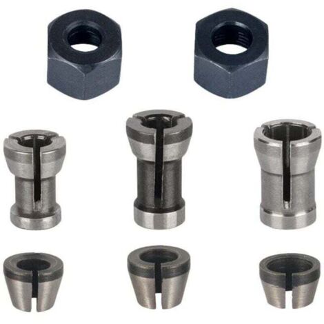 Mandrin de fraisage - Jeu de 8, pince de coupe (6 mm, 6,35 mm, 8 mm), pince de fraisage, adaptateurs de pince (1/4)