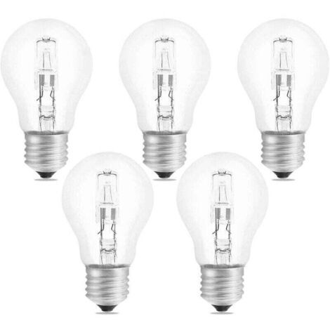 Ampoule halogène E27 A55, 42 W, intensité variable, CA 220-240 V, 650 lm, blanc chaud 2 700 K, transparente, pour plafonnier, lampe de bureau, applique murale, lampadaire (1/4)