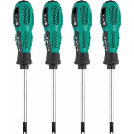 Jeu de 4 embouts de tournevis, tournevis magnétique CR-V à fente en U, kit d'outils à main multifonctions (1/4)