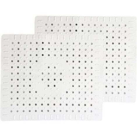 Lot de 2 tapis de protection blancs pour évier de cuisine, en caoutchouc antidérapant durable, faciles à nettoyer et à découper (1/4)
