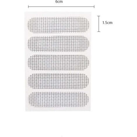 Lot de 20 rubans adhésifs de réparation d'écran, patchs de réparation d'écran, kit de réparation de fenêtre, réparation d'écran adhésif (trou rotatif blanc) (1/4)