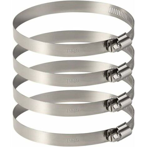 colliers de serrage réglables en acier inoxydable de 150 mm pour la fixation de tuyaux flexibles (141-165 mm) (1/4)