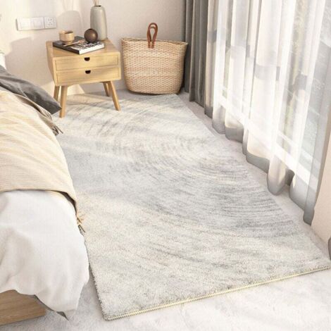 Couverture de chevet Monanga,Shaggy à Poils Ras Carpette Non Excrétion Fluffy Tapis Moderne Tapis,Durable Antidérapant Tapis de Porte pour Salon Chambre Chambre D'enfant Entrée Déco-D,50160cm (1/4)