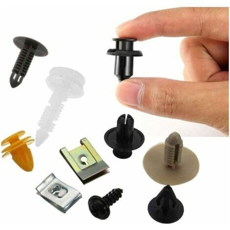 500 Pièces Rivet Clips Plastique Voiture, Fixation Protection à Rivets, Clips Garniture Voiture avec Tournevis, pour Agrafe Pare-chocs Voiture, Fixation Auto