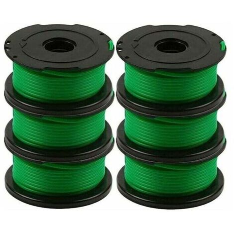 Lot de 6 bobines de fil pour débroussailleuse Black and Decker GL7033, GL8033, GL9035, de 6 mètres chacune. (1/4)