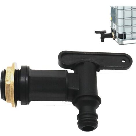 Raccords de réservoir d'eau de pluie Adaptateur IBC avec robinet IBC Adaptateur de réservoir Adaptateur de réservoir d'eau IBC en plastique (1/4)