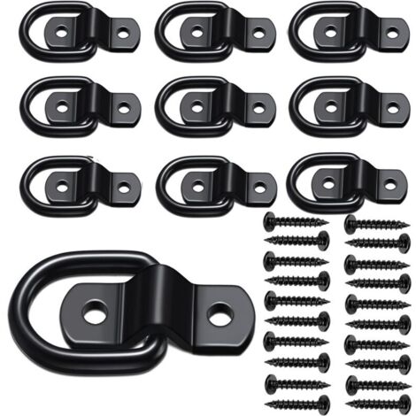 Ancre D - ring 1 / 4 "Heavy Duty remorque ancre boulon anneau 1200 LBS capacité remorque Carte Tour ancre support crochet kit pour SUV, RV, camping - car, Van voiture bateau moto montage de surface, N (1/4)
