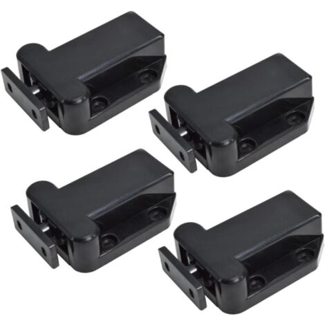 4 Pcs Closer Closet Door Closet Latches Closet Clasps Cabinet Catches Furniture Cabinet Lock (black) (1/4)