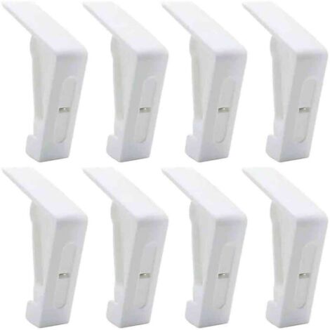 8 Pièces Pinces à Nappe en Plastique Blanc pour Table dExtérieur - Pinces Réglables à Ressort pour Nappe de Jardin Pique-Nique (1/4)