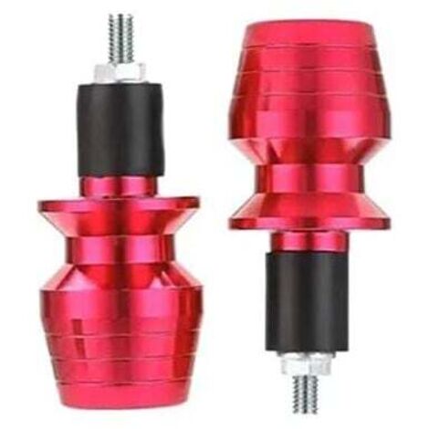 Embouts de guidon de moto, 1 paire de bouchons de poignée de moto en alliage d'aluminium, accessoires de modification d'extrémités de poignée de guidon(Rouge) (1/4)
