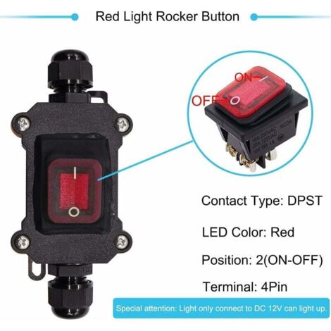 Interrupteur à bascule - CIKONIELF - 25A - IP65 - Extérieur - 12V DC Interrupteur à bascule - CIKONIELF - 25A - IP65 - Extérieur - 12V DC