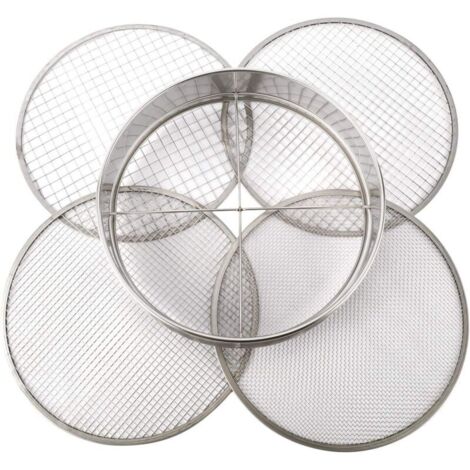 ZVD Tamis à mailles pour rempotage de jardin, énigme en acier inoxydable, filtre à sol mélangé, avec 4 tailles de maille interchangeables (3, 6, 9, 12 mm) (1/4)