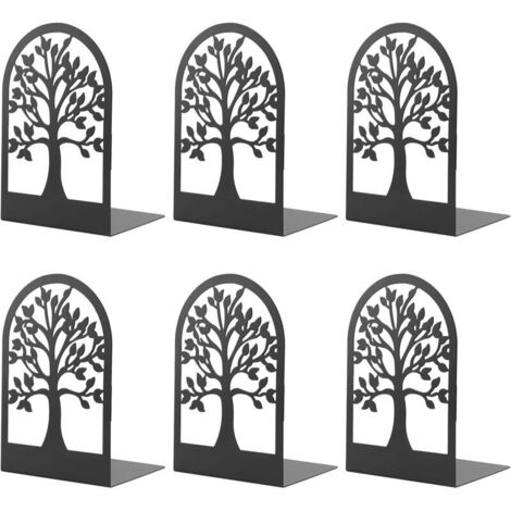 Serre-livres en métal, étagères MSDADA résistantes aux rayures, idéales pour les bureaux, les écoles et les maisons, pour ranger livres, CD et documents. Convient pour un usage au bureau (3 paires). (1/4)