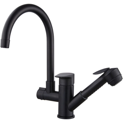 ZVD Robinet d'évier de cuisine froid et chaud tout en cuivre robinet d'évier de lavabo de légumes robinet d'évier rotatif rétractable multifonctionnel (Size : 60CM water inle) (1/4)