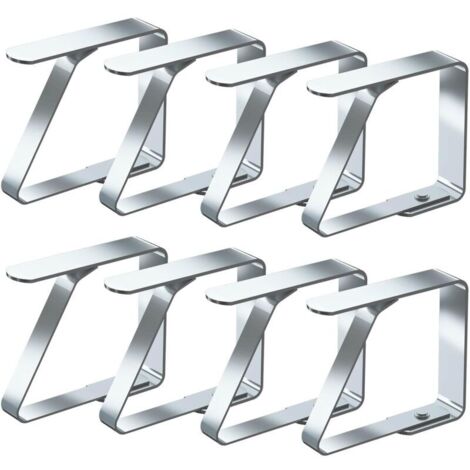 ZVD Lot de 8 pinces à nappe en acier inoxydable antidérapantes (4 cm x 8 pièces) (1/4)