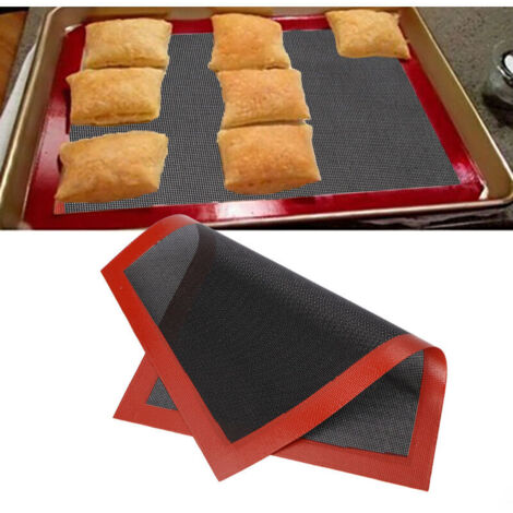 ZVD Emballé avec un tapis de four en silicone microporeux, un tapis de cuisson réutilisable antiadhésif double face résistant à la chaleur, adapté aux macarons, soufflés, pizza (1/4)