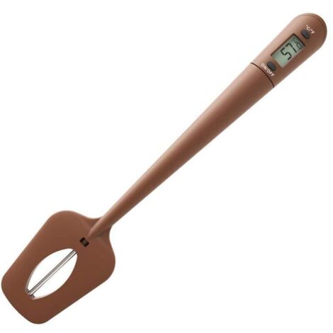 ZVD Spatule numérique avec thermomètre, spatule de cuisine en silicone avec thermomètre, surveillance précise de la température, utilisations multiples pour remuer divers aliments (chocolat) (1/4)