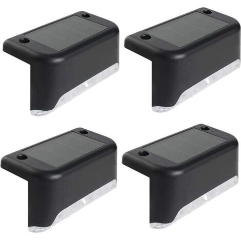 ZVD Lot de 4 lampes solaires à LED pour terrasse, jardin, allée, escaliers, clôture, étanches IP65 (1/4)