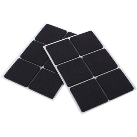 ZVD Patin Antiderapant Tampon Caoutchouc Meuble, 12pcs 50mm Premium Patins Antidérapants Adhesif Sol pour la Fixation en Place des Mobiliers, pour Protéger Votre Plancher (Carré) (1/4)