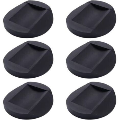 6 x Non-Slip Rubber Pads, Furniture Beaver Cups, Chair Foot Cushion for All Floors, Furniture Wheels, Black (1/4)