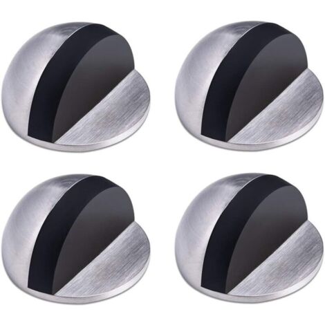 Butée de Porte,Arret de Porte en Acier Inoxydable,Butée de Porte Adhesive,Butoir Porte au Sol,Butée de Porte en Caoutchouc ,Demi Lune Bloc Porte, pour la Maison et le Bureau,4 Pièces (1/4)