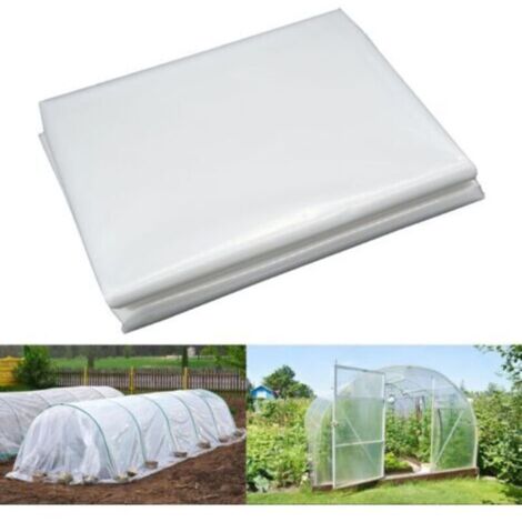 Bache pour Serre ,Bache Plastique Transparente, Bache Serre Tunnel 3m x 6m, Film Polyéthylène de Extra-épais Clair Jardin Grandir Couverture De Polytunnel pour Légumes und Tomate