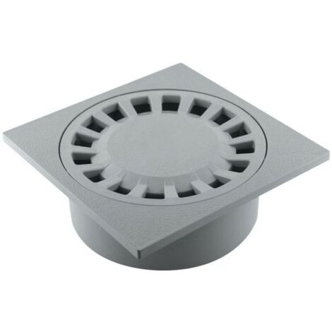 Siphon de cour 200x200mm sortie intégrée Ø63/80/100 gris - Fitt - Gris - PP (1/2)