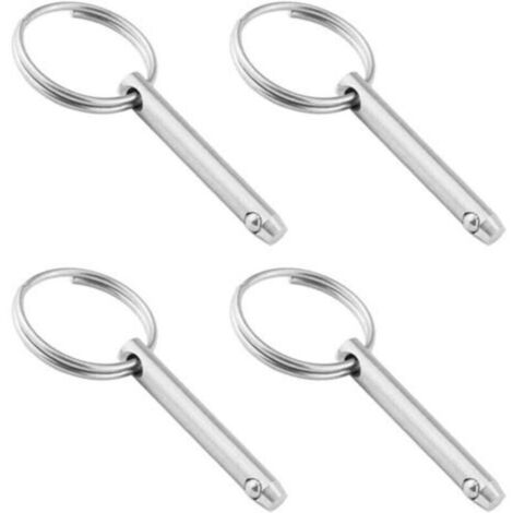 4 Stück Schnellspann-Kugelstifte, Marine-Feder-Schnellsicherheitsnadeln aus Edelstahl 316, 6,3 x 38 mm, Stahlkugel-Schnellstifte (1/4)