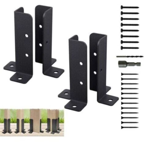 Supports de poteaux de terrasse réglables, Ensemble de 4 supports de base de poteau, Supports de pergola pour poteaux de 38x38 / 50x50 / 50x101 / 101x101mm, Balustrade de terrasse, Boîte aux lettres (1/4)