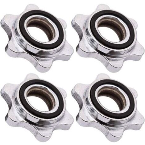 Colliers Barbell Spinlock Vis Pince Haltère Spinlock Vis Pince Haltère Bague de Serrage Haltères Fixation sur Barre Barbell Paire de Collier de Serrage Convient pour Haltère Haltérophilie (4 Pièces)
