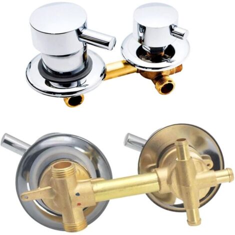 2/3/4/5 Voies Mitigeur Robinets de douche, Laiton Robinets de bain Entraxe 9cm/10cm/12,5cm/14,5cm, Mitigeur Salle Bain pour Cabine Ou Hammam (10cm,Intubation 3 Sortie)